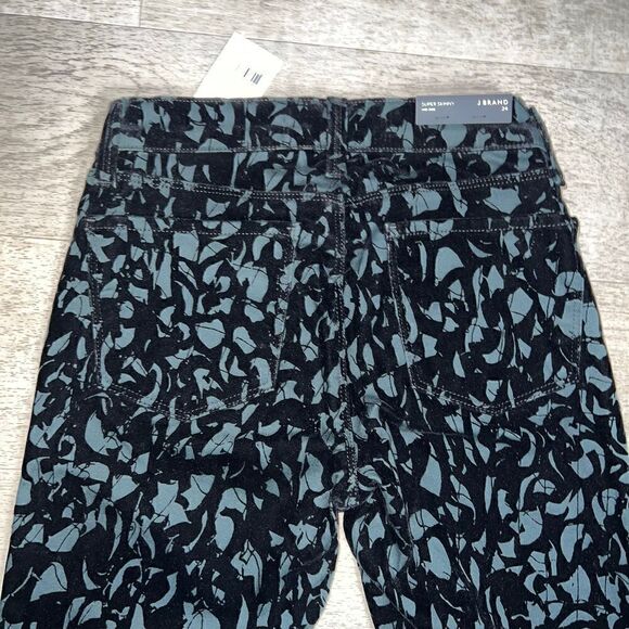 J Brand, Olive Brocade 620 Super Skinny Jean Patterned Burnout Velvet Women’s 24 - Picture 2 of 16